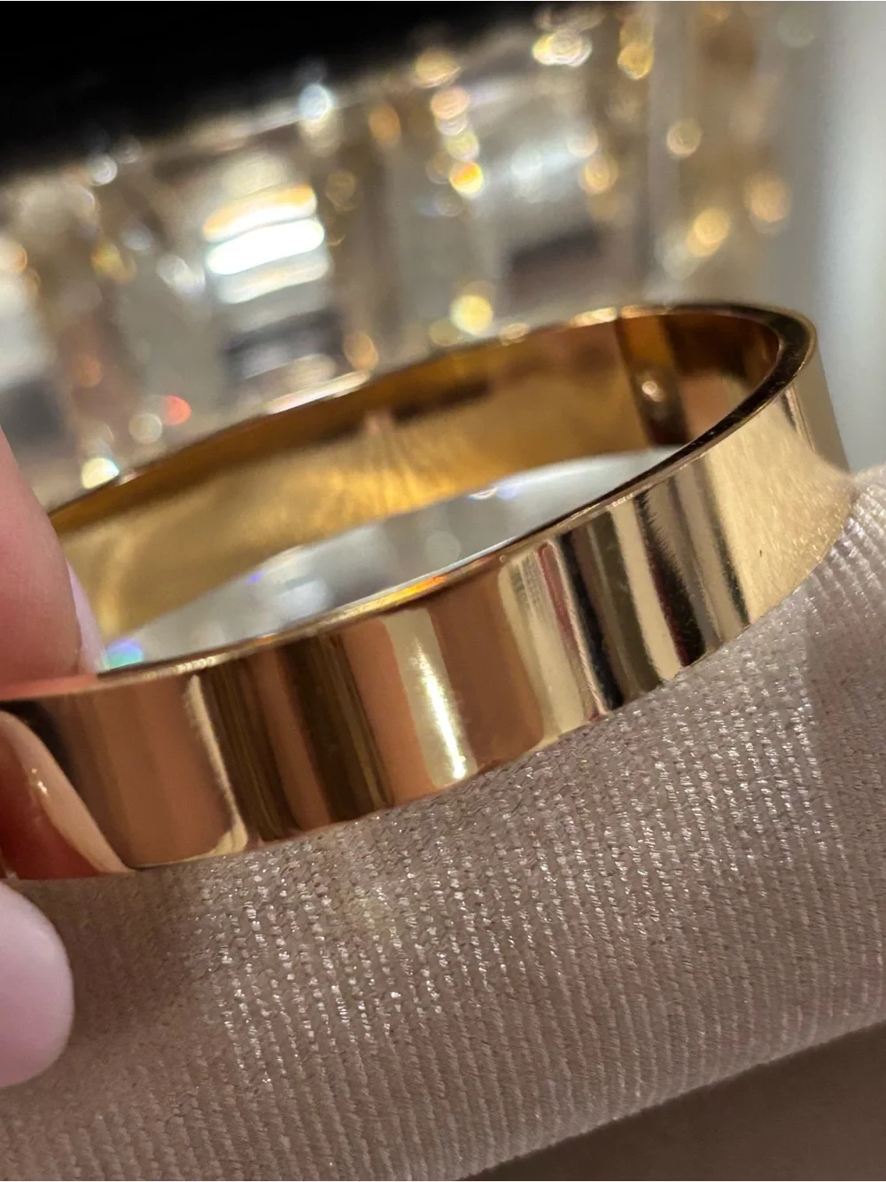 Tory Burch Gold and White Logo Bangle Bracelet